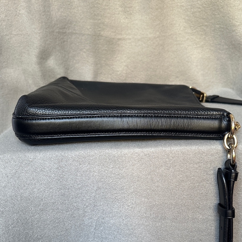 Coach Mae Black Pebbled Leather Large Crossbody File Bag - Picture 5 of 15